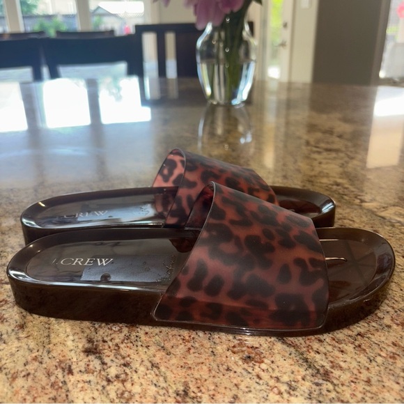 J. Crew Brown and Black Slide Sandals Sz 8 - Picture 7 of 7